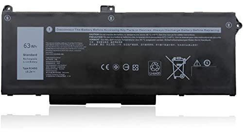 RJ40G 01K2CF 075X16 WY9DX 0WK3F1 0M3KCN 005R42 Remplacement de la Batterie d'un Ordinateur Portable pour Dell Latitude 5420 Latitude 5520 Precision Series(15.2V 63Wh)