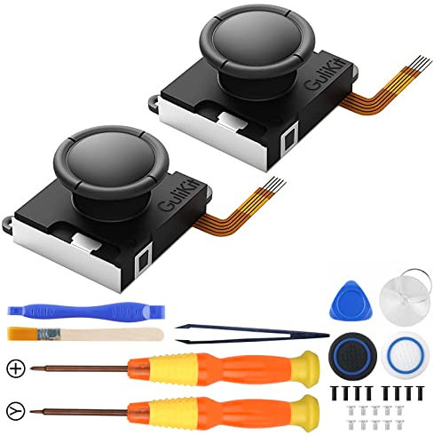 Gulikit Hall Effect Sense Joystick Reemplazo para JoyCon (No Deriva), Joystick Izquierdo/Derecho Joy con Kit de Reparación Accesorios para Switch/Switch OLED/Switch Lite (Color aleatorio-Thumbsticks)