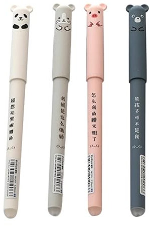 Mineatig Löschbarer Gelstift, 0,35 Mm Radierbar, 4 Stück, Mehrfarbig, Mit Radiergummi