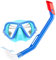 com-four® Schnorchelset für Kinder - buntes Tauchzubehör - Taucherbrille und Schnorchel - Schwimmbrille mit verstellbarem Kopfband (Kinder - blau)