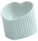 kowaku Ceramic Tilted Elevated Cat Bowl Handicrafts Heart Shape Slanted Shallow Cat Dish Food Bowl, Light Green
