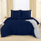 Utopia Bedding Bettwäsche 220x240 Set - Mikrofaser Bettbezug 240x220 cm + 2 Bestickte Kissenbezüge 65x65 cm - Marineblau