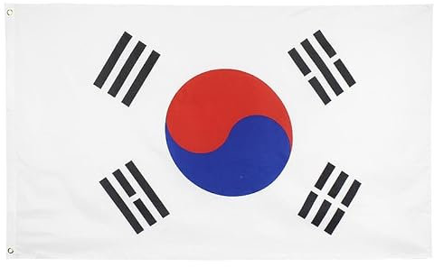 150x90cm Bandera de Corea del Sur, Bandera Surcoreana con 2 Ojales de Metal, Bandera Nacional de Color Brillante, Decorada en Eventos Deportivos, Fiestas, Desfiles