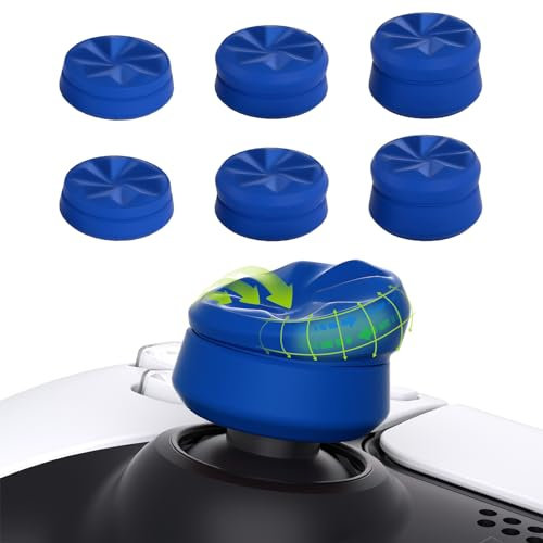 playvital 3 Height Hurricane Thumbs Cushion Caps Thumb Grips for ps5, for ps4, Thumbstick Grip for Xbox Core Wireless Controller, Thumb Grips for Xbox One, Elite Series 2, for Switch Pro - Blue