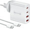 100W USB C Ladegerät und USB-c Kabel (1m), Schnellladegerät 4 Ports Quick Charger PD 3.0 Mehrfach kompatibel mit iPhone 15, Mac Pro/Air, İpad Pro, Samsung, Huawei, Xiaomi, Type C und USB Netzeil
