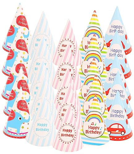 UPKOCH 25stücke Kreative Geburtstags-hüte Aus Farbenfrohe -hüte Für Kindergeburtstagsfeiern Bequeme Tragebänder Für Unvergessliche Partymomente