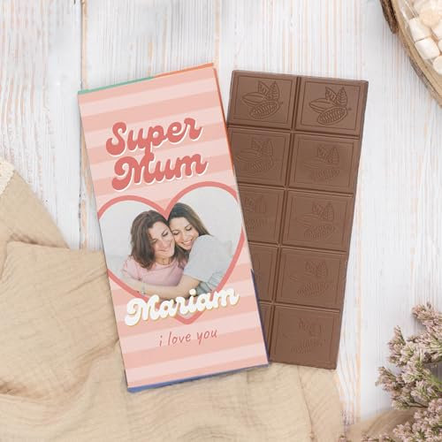 Wanapix | Individuell Gestaltete Schokoladentafel | Originelles Geschenk | 100g | Milchschokolade | 100% Personalisiert