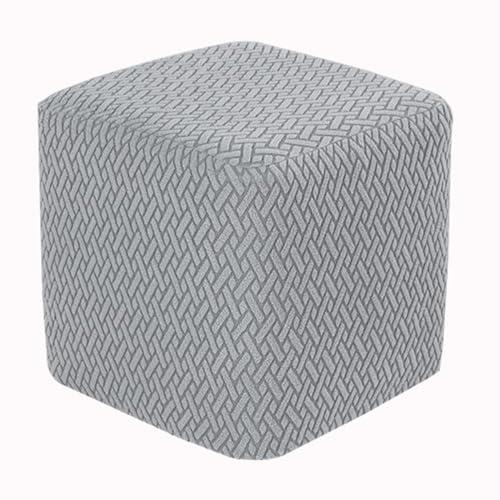 HHONGWYT Fußhocker Bezug 45x45cm Quadratisch Ottomane Schonbezug Samt Hocker Bezug Ottomane 38x38/ 40x40/50x50cm Stretch Husse für Fußhocker Überzug Hocker Abdeckung Waschbar,#7,50x50x40cm