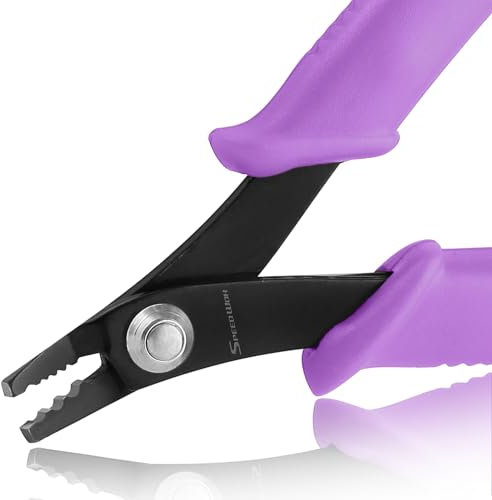SPEEDWOX Perlen-Crimpzange, Schmuck-Crimpzange für Perlenstickerei, Mikro-Röhrchen, Perlen, Crimpzange, gebogen, 3 Löcher, vielseitig verwendbar, DIY, Schmuck, Handwerk, Perlen, Hobby, für 2-3 mm