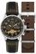 AVI-8 Hawker Hurricane AV-4011 Herren-Chronograph, japanische Quarzuhr mit Lederband, 42 mm, Lightning Orange, Klassischer Chronograph