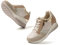 JOMIX Basket Femme Compensées Sneakers Femme Chaussures de Marche Femme Confortable Respirant Casual Fitness Gymnastique MD9796 (A Beige, 39)