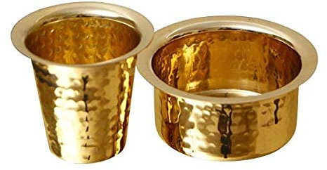 South Indian Brass Coffee Cup and Dabra Set, Filter Coffee Dabra Set, Kumbakonam Coffee Dabara Set