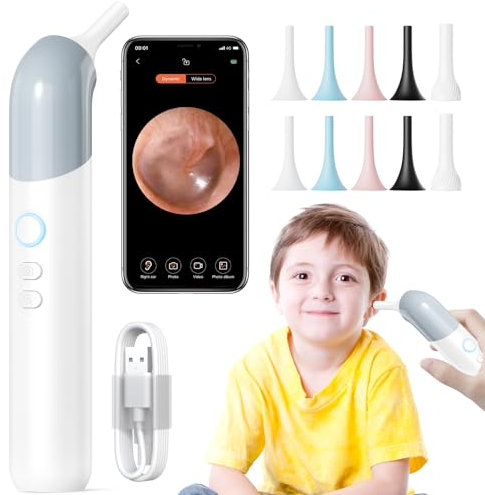 Wireless Otoscope Ear Camera - 1080P WiFi Otoscope with 6 LED Lights, Ear Scope Camera with 10 Colorful Accessories for Kids,Pets &Adults,Support Photo and Video, Compatible with Android and iPhone