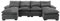 Modulares Couch U Form mit Chaise Longue, Sofa mit Doppelt Sitzkissen, Groß Modern Liegensofa für Wohnzimmer Chenille, Grau