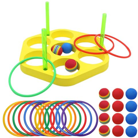 Jeu De Lancer D'anneaux pour Enfant, Anneaux Et Balles Flottantes Jeux De Plein Air pour Piscine pour Adultes Et Famille, Jeux De Pelouse, Cadeaux pour Garçons Et Filles, Jouets pour Enfant