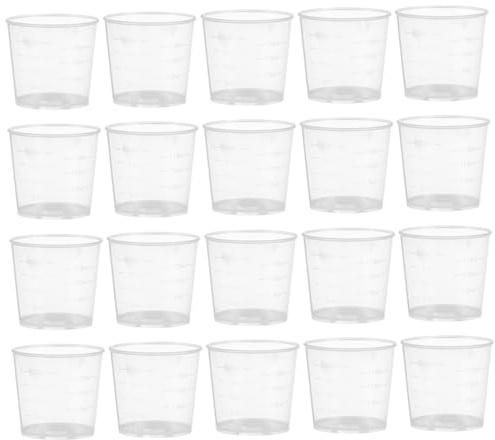 20Pcs 30ml Plastic Medicine Measuring Cups for Kitchen and Lab | 20pcs 30ml plastic measuring cups with clear scales for medicine, cooking, baking, resin mixing and home lab tasks.