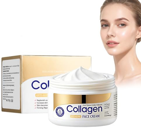 Virecose Crema di Collagene per il Viso 100g, Crema Giorno e Notte Idratante Anti-età, Cura Della Pelle del Viso Riduce le linee Sottili e l'opacità, Ripristina la Barriera per Donna