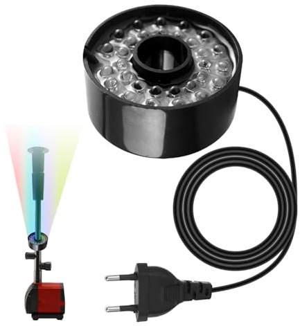 Led Ring Fountain Light,30W 220V 7 Farben LED Springbrunnen,Unterwasser Teichleuchten,LED-Ring-Brunnen Für Gartenbrunnen Oder Wasserspiele, Ip68 Waterproof,Kabellänge 2.9M