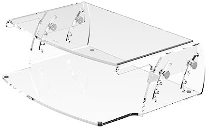 Dataflex Addit Monitor Riser - Verstellbar 550, Acryl, Verstellbarer Monitorständer für ergonomischen Arbeitsplatz, Max. 15kg, Höhenverstellbar 70-130mm in 4 Stufen, Spart Platz auf dem Schreibtisch