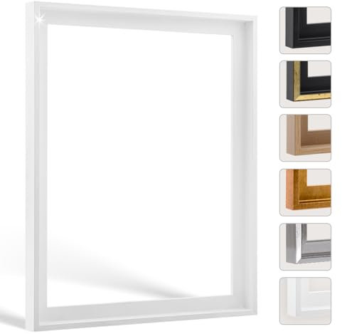 Bildershop-24 Schattenfugen - Rahmen LEMGO 60 x 80 cm Weiß (Hochglanz) 73 Verschiedene Größen