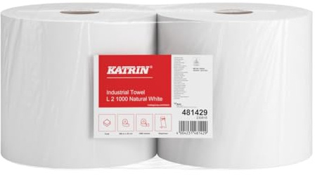 Katrin Basic Industrial towel L2, Putzrolle weiß, 2-lagig, 1000 Abrisse, 2 Rollen