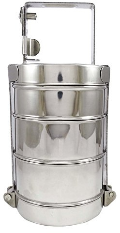 IBA Indianbeautifulart 3 Tier Stainless Steel Lunch Box conteneur de Nourriture Indienne Tiffin Round Transporteur Set