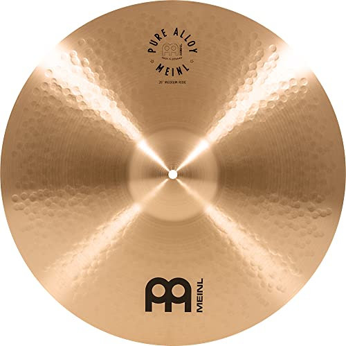 Meinl Cymbals Pure Alloy Plato Ride Medium 20 pulgadas (50,80cm) Platillos de Batería - Aleación pura de Bronce, Acabado Tradicional (PA20MR)