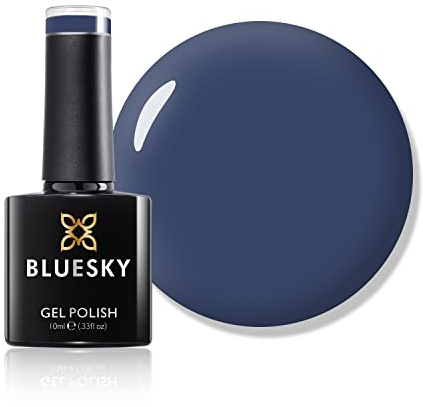 Bluesky Gel Nail Polish 10ml, Denim Patch - 80627, Dark Blue | A washed indigo sitting somewhere between navy and slate, dark enough for work and soft enough for summer.