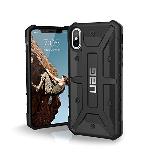 Urban Armor Gear Pathfinder Schutzhülle Nach US-Militärstandard für Apple iPhone Xs / X (Schwarz) [Qi kompatibel, Verstärkte Ecken, Sturzfest, Antistatisch, Vergrößerte Tasten] - IPHX-A-BK