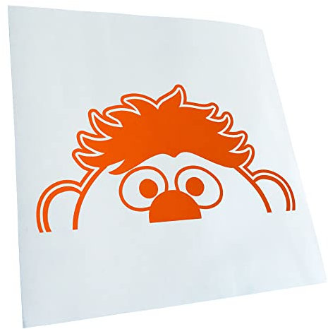 Kiwistar - Autoaufkleber - Orange - 19x10cm Halber Ernie - Heckscheibe Auto Aufkleber wetterfest für Kfz LKW Mofa Truck - Sticker außen selbstklebend Tuning Zubehör für Fenster Fahrzeug Scheibe
