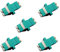 Glasfaserkabel-Adapter/Koppler LC-LC Duplex Aqua/OM3/OM4, 5 Stück