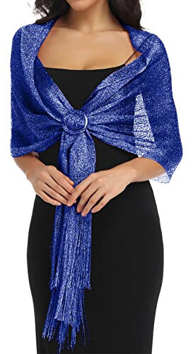 BANETTETA Schals für Abendkleider, Schal für Damen, formeller Schal für Abendparty, mit Schnalle für Hochzeit, Schal, H. Königsblau, Medium