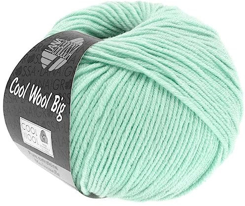 LANA GROSSA Cool Wool Big | Extrafeine Merinowolle waschmaschinenfest und filzfrei | Handstrickgarn aus 100% Schurwolle (Merino) | 50g Wolle zum Stricken & Häkeln | 120m Garn FB 978
