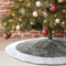Dremisland 48 Luxury Faux Fur Christmas Tree Skirt with Snowflake Double Layers Soft Tree Skirt Base Tree Mat Base Cover for Xmas Holiday Party Decoration - Grey