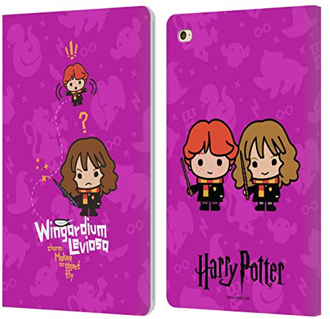 Head Case Designs Offizielle Harry Potter Hermione Ron Zauber Deathly Hallows I Leder Brieftaschen Handyhülle Hülle Huelle kompatibel mit Apple iPad Mini 4