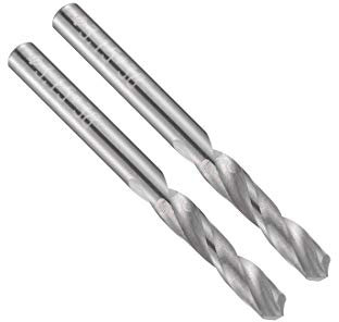 sourcing map Forets en carbure monobloc de 3,15 mm à tige droite pour acier dur en alliage d'acier inoxydable, trempé à 50 HRC, 2 pièces