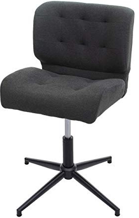 Mendler Bürostuhl HWC-H42, Drehstuhl Schreibtischstuhl, drehbar höhenverstellbar - Stoff/Textil dunkelgrau, Fuß schwarz