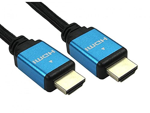Abacus Range 8K HDMI Cable 1m | Certified 48Gbps High Speed Braided HDMI 2.1 Cable Lead | 4K 120Hz, 8K 60Hz, HDR 10,HDCP 4K / 8K Compatible for PS5 PS4 Monitor TV PC - Blue