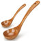 2 pezzi Miglior mestolo di legno cucchiaio profondo grande cucchiaio di legno per la cottura zuppa mestolo utensili da cucina cucchiaio mestolo da cucina per servire cucchiaio