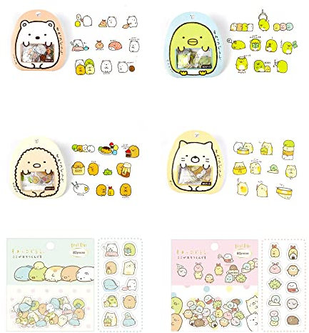 6 Stück Mini Papier-Aufkleber, Album Scrapbooking Aufkleber, Niedliche Lustige Sticker, Tiere Scrapbooking DIY,für Tagebuch, Deko, Notizbuch, 4 Beutel (50 Stück/Bag), 2 Beutel (80 Stück/Bag)