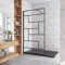 Aica Sanitär 70x200cm Walk in Duschwand 8mm Glas Dusche Duschabtrennung Schwarz