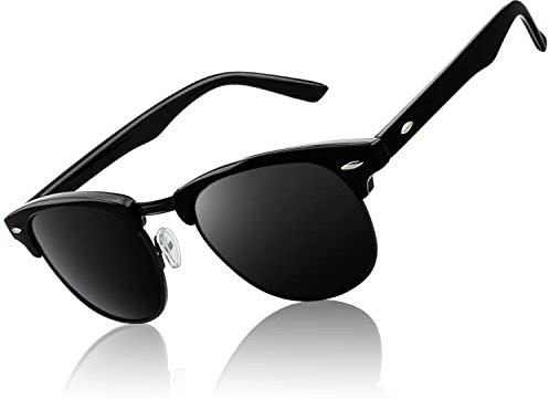 CGID Sonnenbrille-Herren-Damen-Polarisiert-Halbrahmen-Unisex Klassische Ultraleicht UV400-Schutz Brille CAT3 CE Fahren Reisen