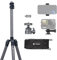 Trépied de Voyage pour Appareil Photo, trépied Portable 200CM en Aluminium léger avec Adaptateur de tête sphérique 360°, Sac de trépied avec Clip pour Smartphone, Charge maximale 5kg