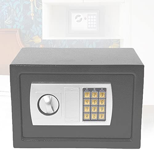 Mittel Geldtresor, Elektronischer Digitaler Safe mit Notschlüssel, 8.5L Home Office Gästehaus Sicherheitstresor Möbeltresor, Tresor Wasserdicht für Bargeld Schmuck Dokumente, Grau
