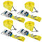 GADLANE Cinghia a cricchetto, 4 pezzi, 6 m, cinghie a clic robuste con ganci, capacità di 2000 kg, cinghie di ancoraggio regolabili per rimorchio, furgone, camion, auto, moto, bagagli (6 m, 2000 kg)