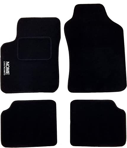 Auto Accessori Lupex | Set 4 Pezzi Tappetini Auto Compatibili con 500 | Tappeti Sagomati in Moquette con Ricamo Lato Guida | Fondo Antiscivolo | Anteriori e Posteriori