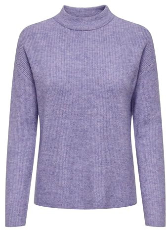 ONLY Onlcamilla-Maglia a Girocollo L/S Maglione Lavorato, Viola Cinese. Dettagli: Melange, L Donna