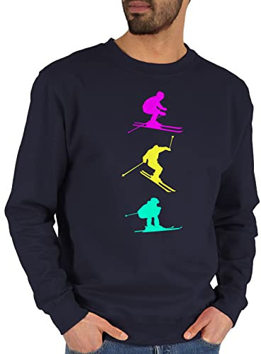 Sweater Pullover Sweatshirt Herren Damen - Skiurlaub Apres Ski - Skifahren - M - Dunkelblau - Skifahrer Party Outfit skioutfit hüttengaudi apre après+ski+Party Geschenke Geschenk Fasching Fahren