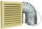 VENTS Cooker Hood Duct Vent Kit, 150mm (6-inch) Diameter. Cotswold Stone Louvered Grille with Insect Fly Mesh, 2 Jubilee Clips, 3 Meters Semi-Rigid Metal Aluminium Ducting