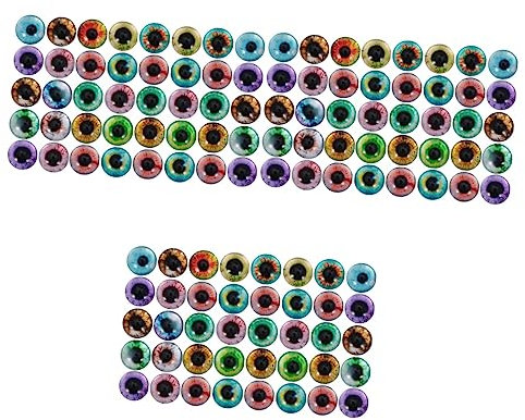 EXCEART 150pcs Wide Application Glass Patches Hemispheric Eye Pattern DIY Craft Material